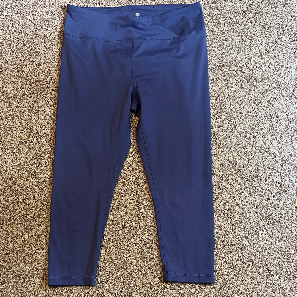 90 Degree By Reflex Crossover Blue Leggings